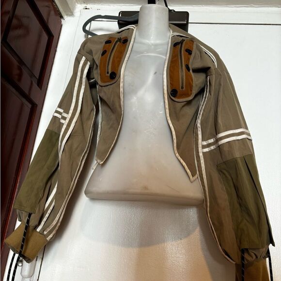 Janai Nicole Collection EAM L Fashion Jacket army strings Accents dress coat - Picture 1 of 8